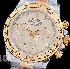 0 0 0 RLDT-4130-855W QF V3 904L Steel Daytona 116523 SS/YG Gold Diamonds 4130 Superclone - 72 Hours Power Reserve Movement / Extra Weighted 