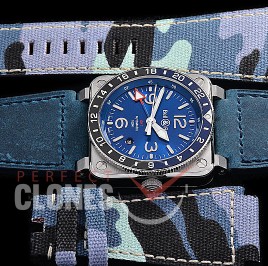 0 0 0 0 0 0 0 0 0 BR03-93-032 ANF/OXF BR03-93 Blue GMT SS/LE Bue Asian Customized 2836 - Camo Nylon Strap/Tool Kit Bundle 