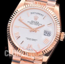 0.0 0 0 0 0 0 R36DDR00326 BPF Extra Weighted Daydate 40mm 128235 904 Steel RG/RG Fluted Bez White Roman A-2836