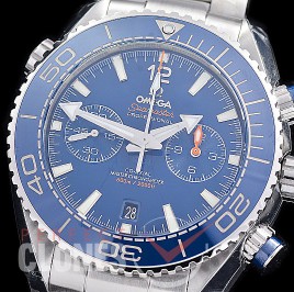 0 0 0 0 0 OMCPOC45-003 M+S-F Planet Ocean Chrono SS/SS Blue A-7750 Mod to Calibre 9900 Functions 