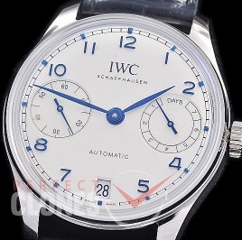 0 0 0 0 0 0 IWP7D00012 APS-F Portugieser Automatic 42 7 Days IW501702 SS/LE Silver-Blue A-52011