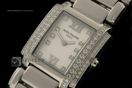 PP01004 Ladies 24 Hours Double Diamonds SS Pearl White Swiss Qua