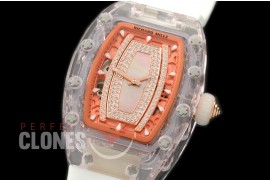 RM007-084 RM 007 Glass GL/RU Diam/MOP Pink Asian 21J Decorated