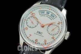 0 0 IWP7D00054R V2 Portugese 7 Days Annual Calender 5035 SS/LE White/Rose Gold A-52850