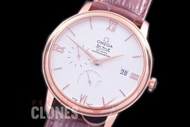 0 0 0 OMDEV-PR-111 ZF Deville Date/Power Reserve Automatic RG/LE White Asian Clone Cal 2627 PR Movt 