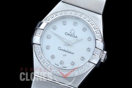 0 OMCON-25-111D Constellation Quartz 25mm SS/SS White Diamonds Swiss Quartz