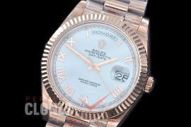 R40DDR00227 GMF Daydate 40mm 228235 904 Steel RG/RG Fluted Bez White Classic Roman A-2836