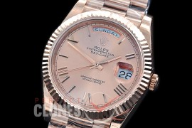 R40DDR00225 GMF Daydate 40mm 228235 904 Steel RG/RG Fluted Bez Rose Gold Roman A-2836
