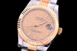 R31DJT-155 GMF 904 Steel Datejust Midsize 278383 SS/YG Fluted/Oyster Gold Sticks Asian Clone 2824