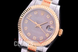 R31DJT-169 GMF 904 Steel Datejust Midsize 278383 SS/YG Fluted/Oyster MOP Brown Diamonds Asian Clone 2824