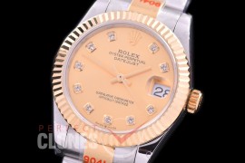 R31DJT-165 GMF 904 Steel Datejust Midsize 278383 SS/YG Fluted/Oyster Gold Diamonds Asian Clone 2824