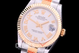 R31DJT-170 GMF 904 Steel Datejust Midsize 278273 SS/YG Fluted/Oyster Silver Roman Asian Clone 2824 