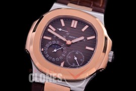 PP-5712-108 PF Nautilus 5712 Date/Moon Phase Power Reserve SS/RG/LE Brown Asian Customized Calibre 320