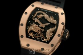 RM057-106 Dragon Tourbillon RG/RU Black/Gold Asian 21J Decor