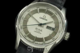 OMDE00503 Deville Hour Vision Co Axial Day/Date SS/LE White/Gre