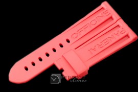 PNA00027 24/22 Pink Rubber Strap for 44mm Pams