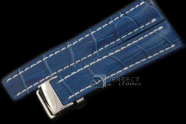 BLA10105A Leather strap Blue W/Deployant - For 42 - 45mm watches