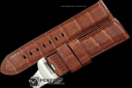 PNA01018 24/22 Brown Croc Leather Strap /Deployant for 44mm