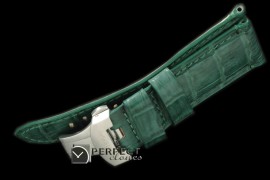PNA01019 24/22 Green Croc Leather Strap /Deployant for 44mm
