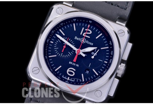 0 0 0 0 BR03-94-106 BR03-94 Chronograph Black Steel SS/LE Black A-7750 Sec at 3