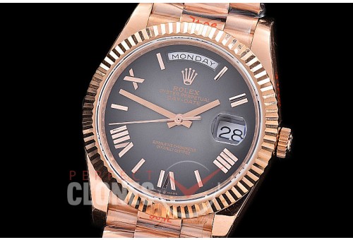 0.0 0 0 0 R40DDR00329 BPF Extra Weighted Daydate 40mm 228235 904 Steel RG/RG Fluted Bez Slate Ombre Roman A-2836