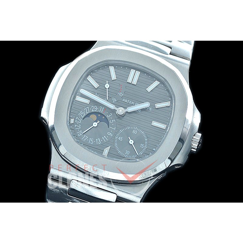 PP-5712-102S PF Nautilus 5712 Date/Moon Phase Power Reserve SS/SS Grey Asian Customized Calibre 320