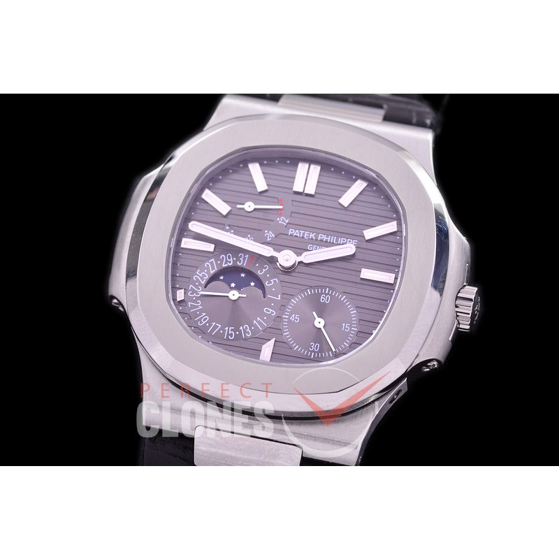 PP-5712-102 PF Nautilus 5712 Date/Moon Phase Power Reserve SS/LE Grey Asian Customized Calibre 320