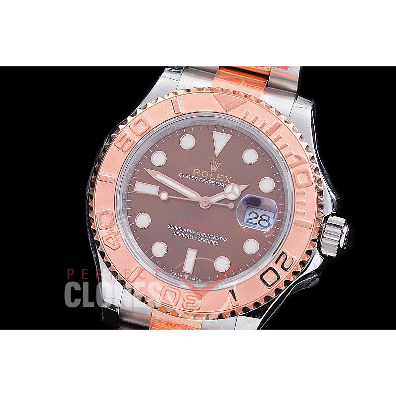 RYMENTR00603W KF 904L Steel/18K Wrapped Gold Yachtmaster 126621 SS/RG Brown SH 3135
